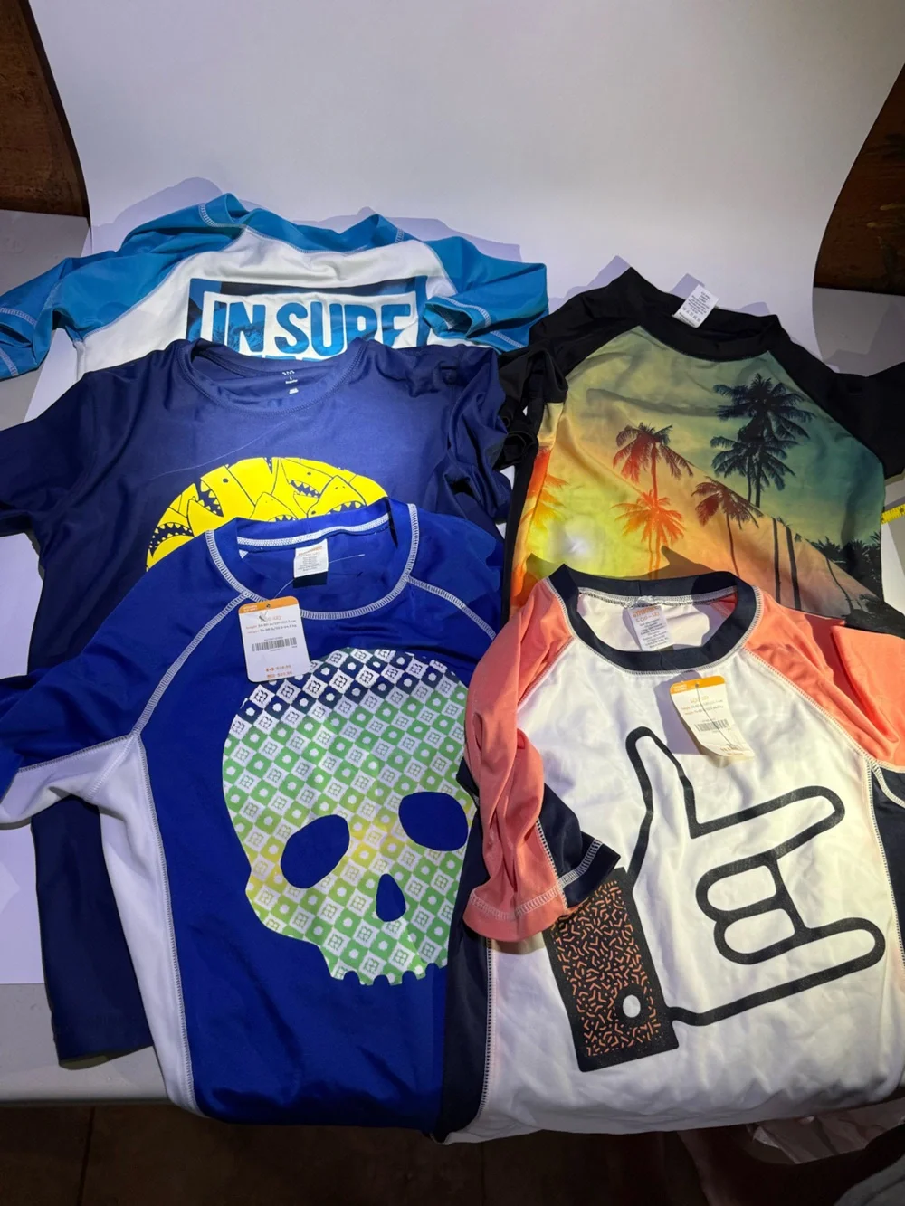 5 Kids Rash Guard Swim Shirts - Gymboree & Gap colorful swim shirts